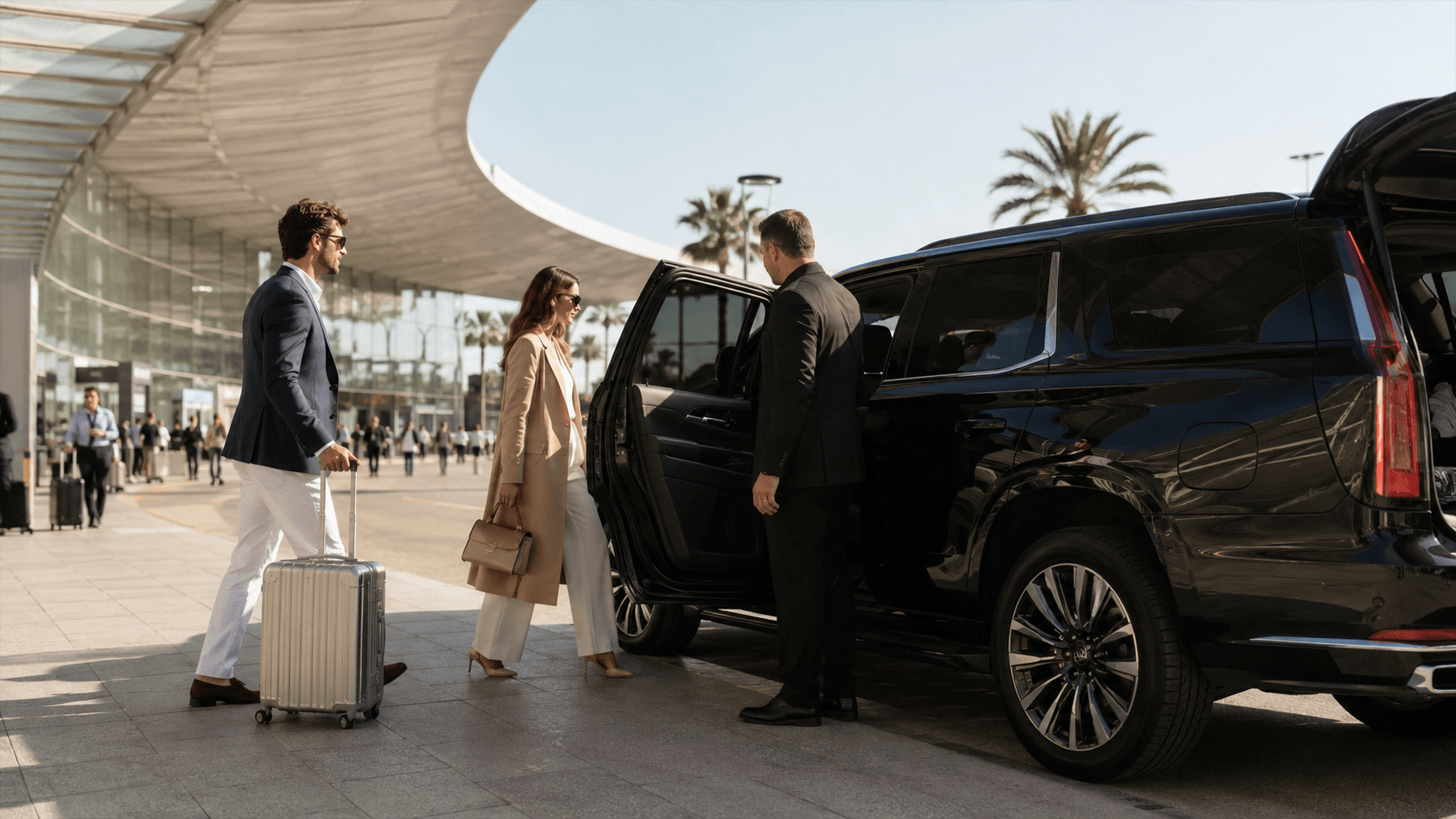 Chauffeur arrival in Saint-Tropez near the marina with yacht transfers