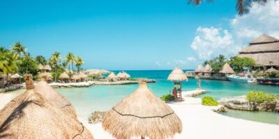 Caribbean,Beach,And,Lagoon,On,A,Sunny,Day,In,Summertime.